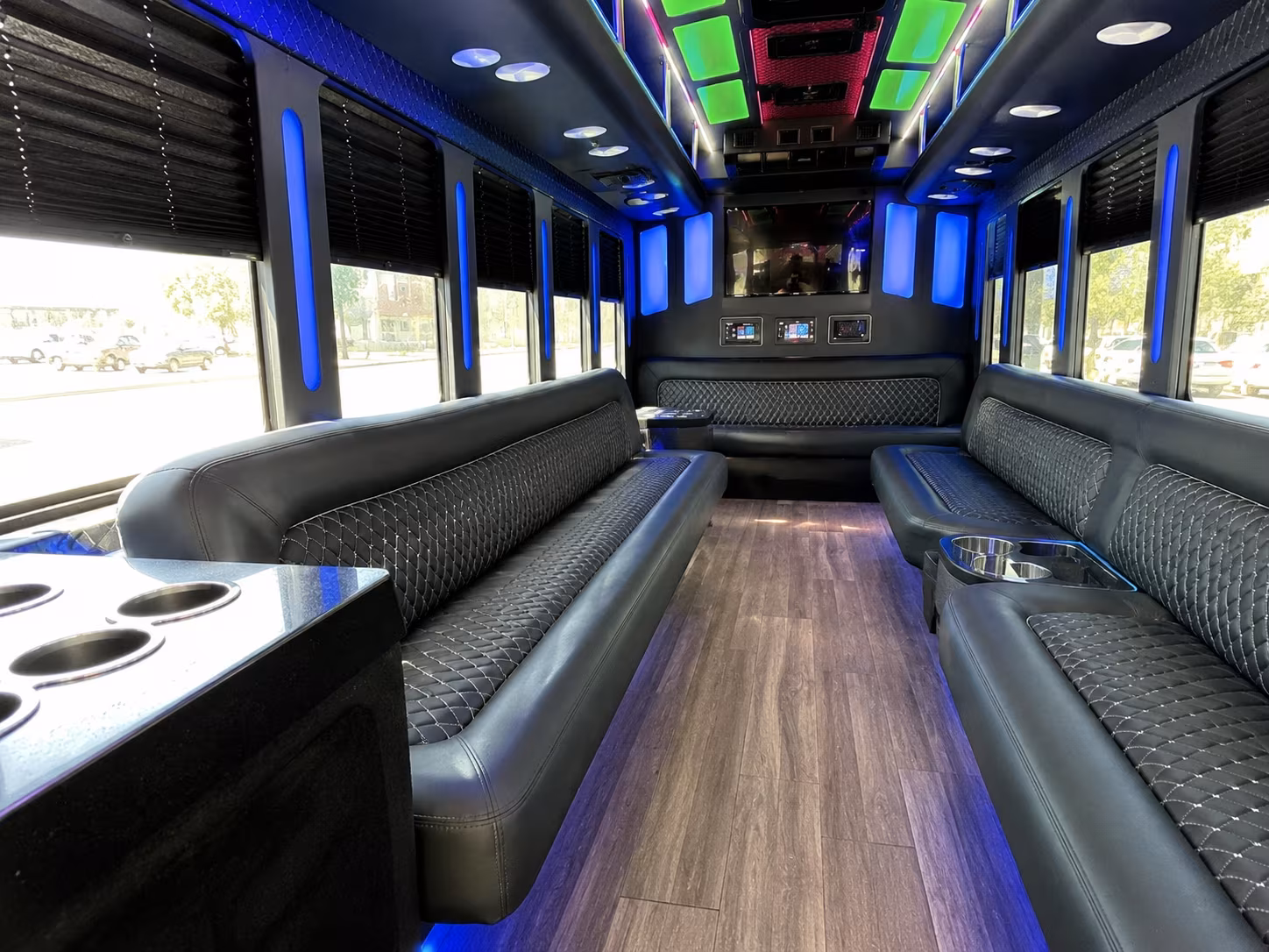 grand forks 15 passenger party bus inside