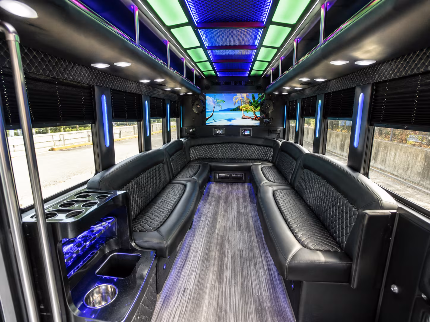 grand forks 18 passenger party bus inside