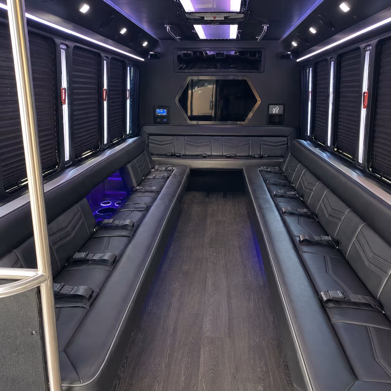 grand forks 18 passenger party bus interior