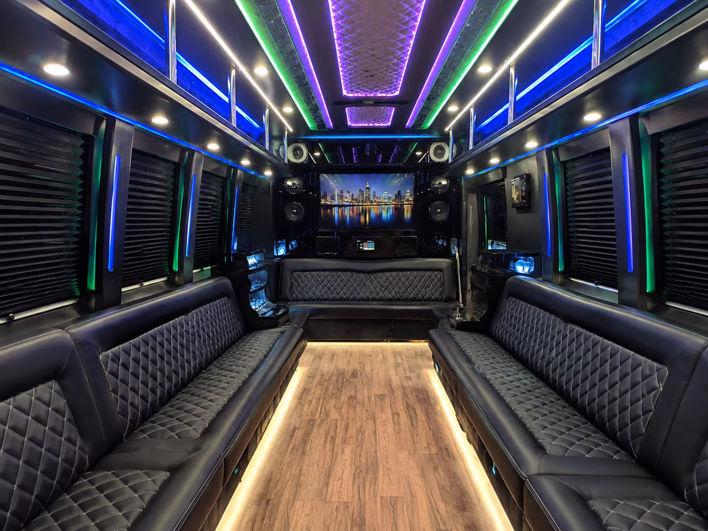 grand forks 25 passenger party bus interior