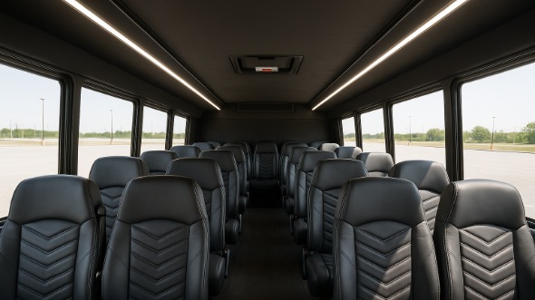 Interior of Charter Bus Company Grand Forks's 15 Passenger Minibus in Grand Forks
