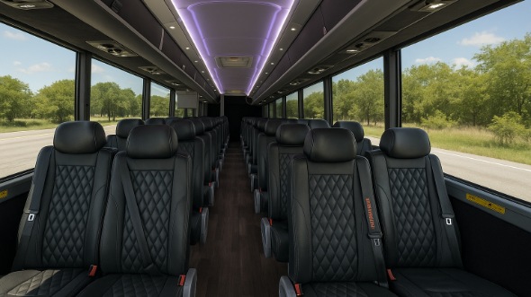Interior of Charter Bus Company Grand Forks's 20 Passenger Mini bus in Grand Forks