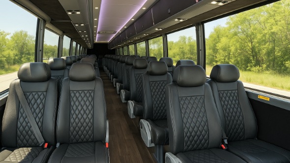 Interior of Charter Bus Company Grand Forks's 25 Passenger Mini bus in Grand Forks