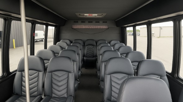 Interior of Charter Bus Company Grand Forks's 35 Passenger Minibus in Grand Forks
