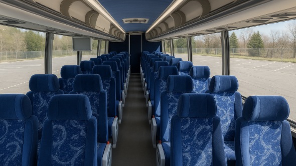 Interior of Charter Bus Company Grand Forks's 50 Passenger Charter Bus in Grand Forks