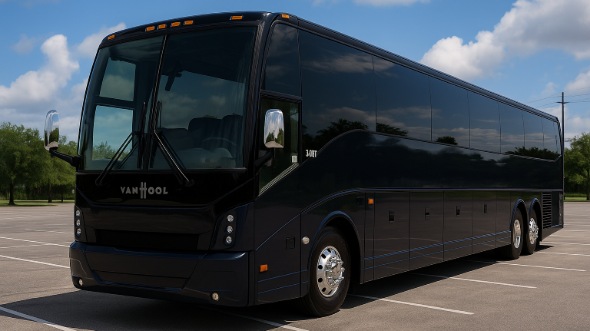 Exterior of Charter Bus Company Grand Forks's 56 Passenger Charter Bus in Grand Forks